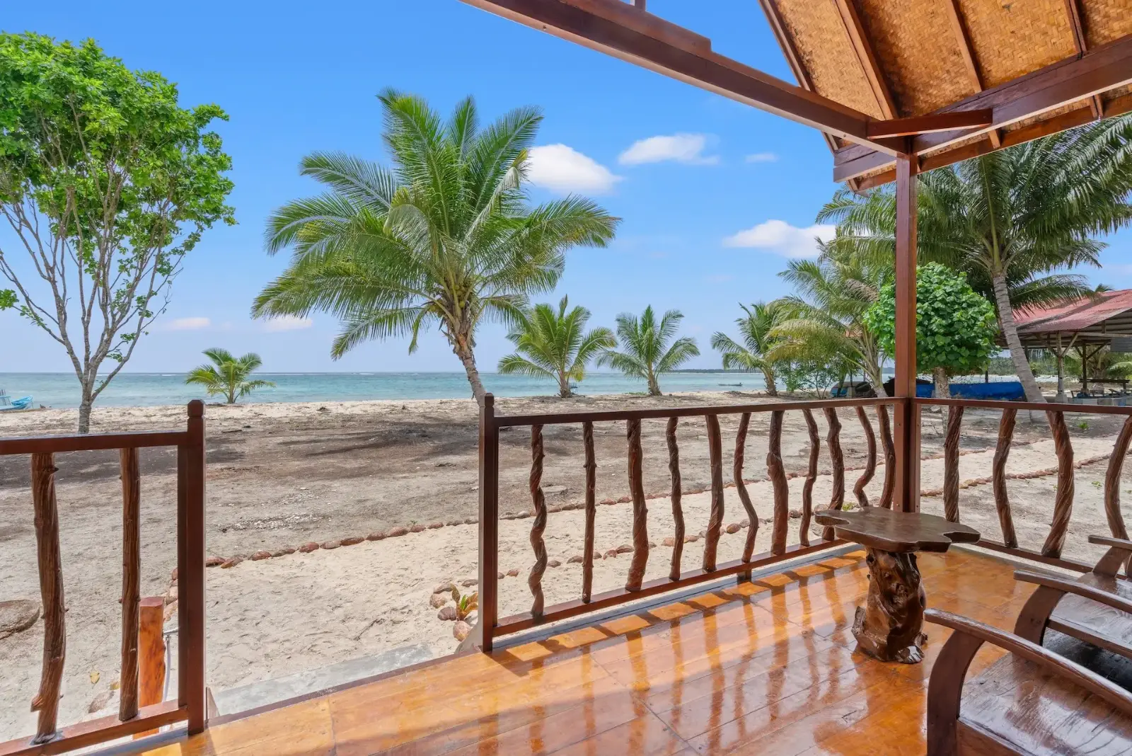 Ocean view from a room balcony at Hidden Bay Resort