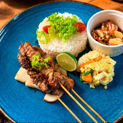 Sate Maranggi with Urap at Hidden Bay Resort