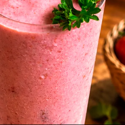 Strawberry Smoothie for breakfast at Hidden Bay Resort