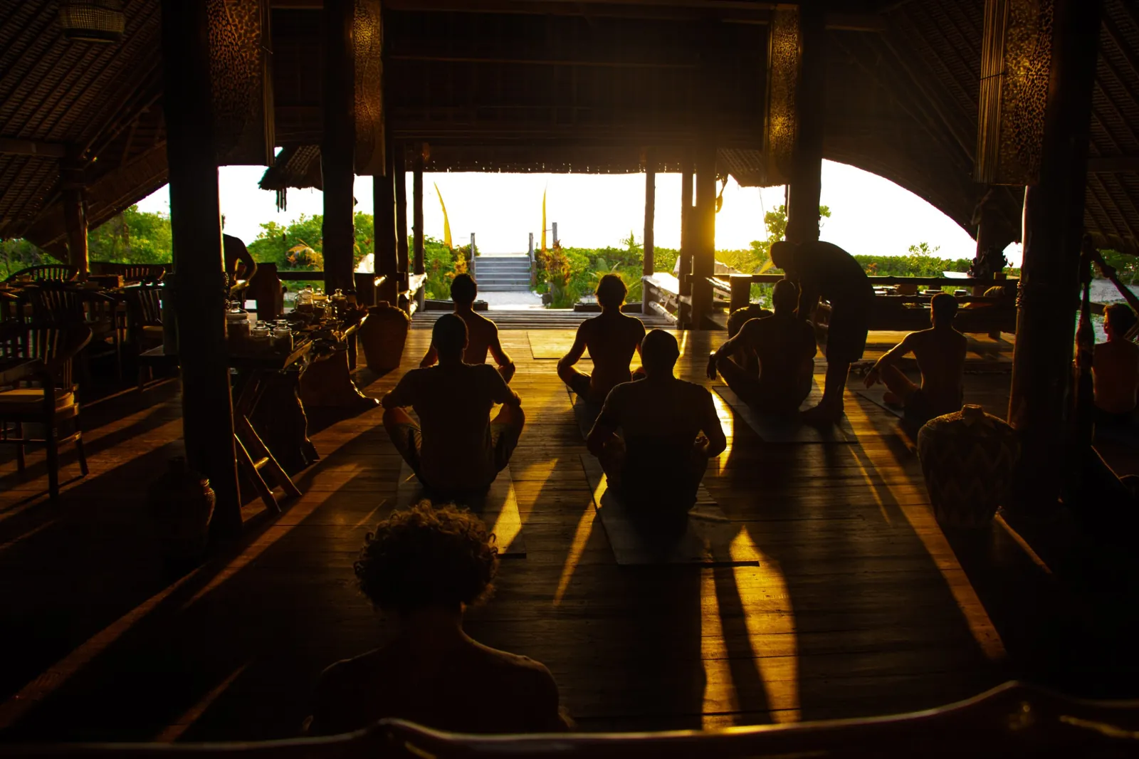 Sunrise mobility session with the trainer at Hidden Bay Resort